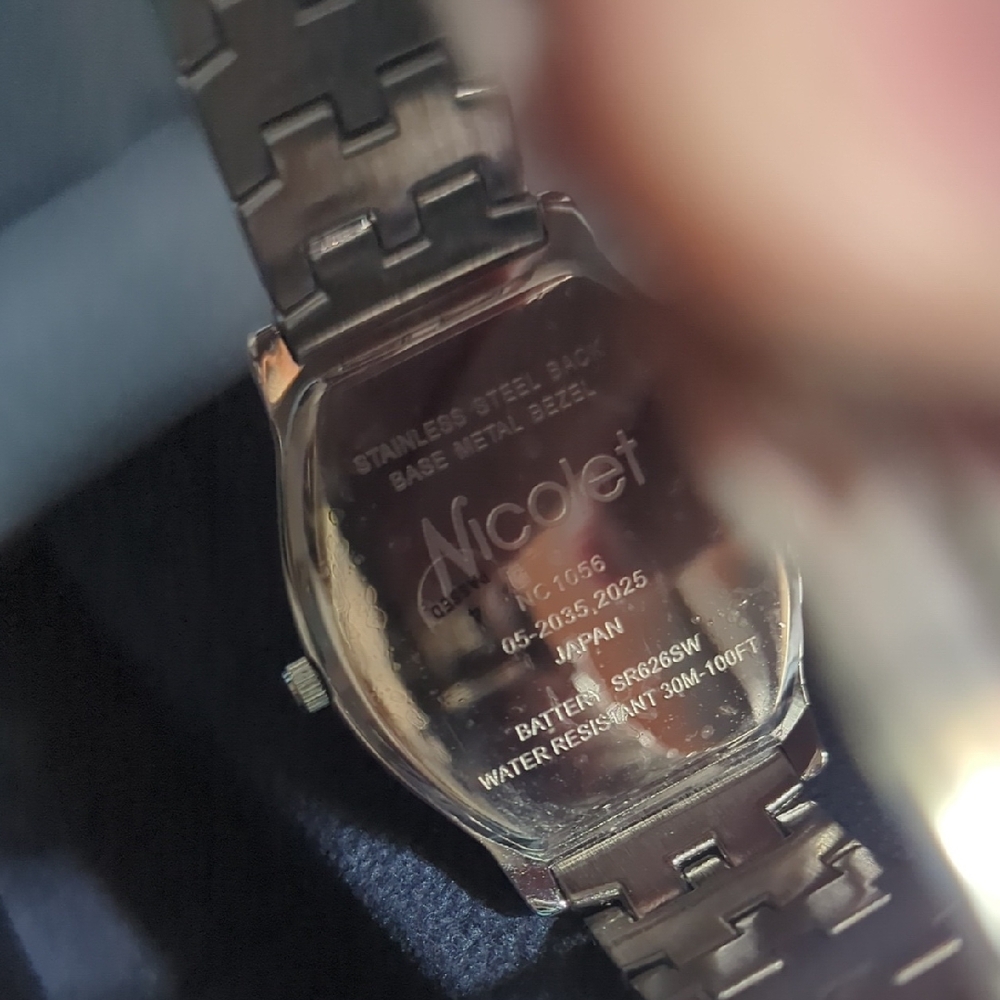 Nicolet Blue and Yellow Dual-Time Watch - Picture 4 of 9
